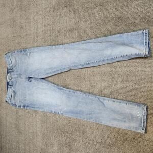 Pacsun Jeans Stacked Skinny Blue Distressed Paint Splatter Size 32X32